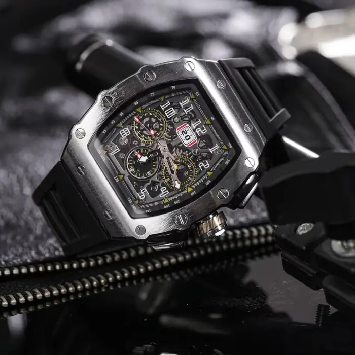 Montre Mécanique Entièrement existent pour Homme, Grand Cadran, Tendance et à la Mode, en Forme de V