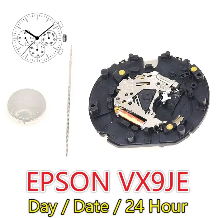 VX9JE – montre japonaise à 3 aiguilles, mouvement multifonction, avec affichage de jour et de Date,