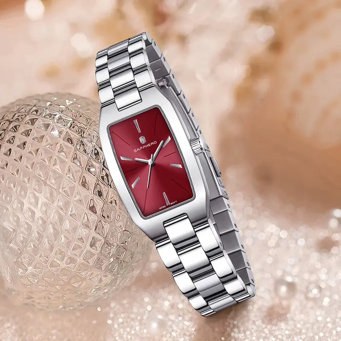 Montre en acier inoxydable SAPPHERO Quartz pour femmes élégante résistante à l'eau pour occasions spéciales et quotidiennes