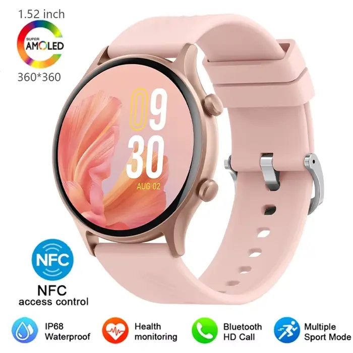 Montre connectée multifonctionnelle 2026 avec écran HD 1,39" 360*360, suivi de la fréquence cardiaqu