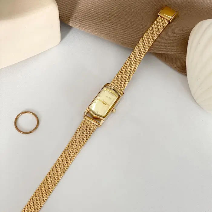GEDI – montre Vintage élégante pour femmes, Bracelet en acier à motifs de blé de qualité supérieure,
