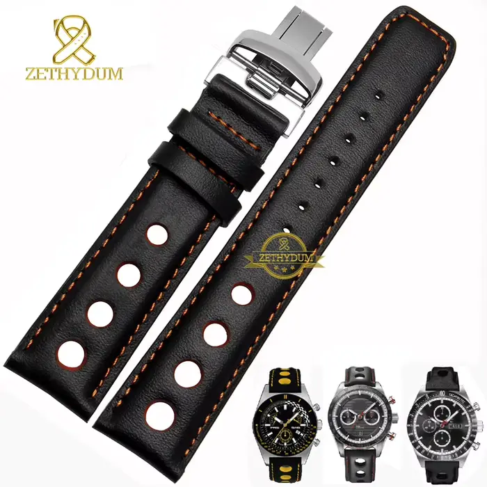 Bracelet de montre en cuir véritable 20mm pour Tissot série PRS516 avec fermoir papillon pour homme occasions spéciales élégance intemporelle