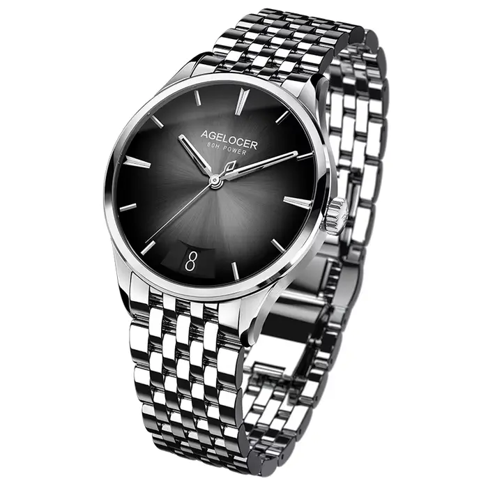 Montre AGELOCER Original Budapest pour homme, montre de luxe en or, grand calendrier, automatique, mécanique, cadeau d'anniversaire pour homme