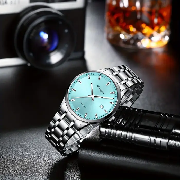 Dianpai nouvelle montre mécanique entièrement automatique pour hommes calendrier en acier inoxydable