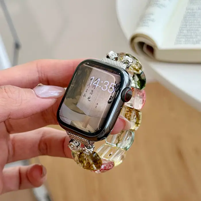 Bracelet en pierre naturelle pour Apple Watch série 11 10 9 8 7 6 SE UItra iWatch 49/46/45/44/42/41/40/38mm