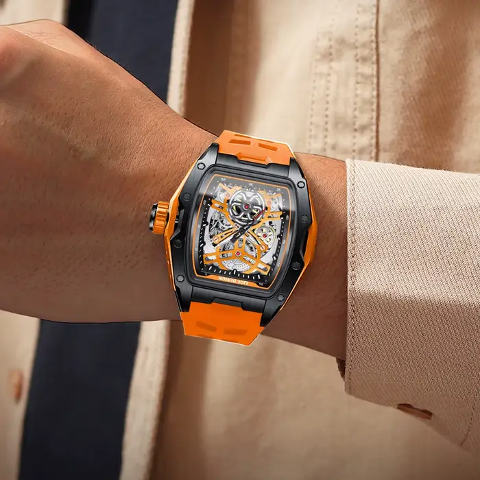 Montre mécanique automatique étanche pour homme