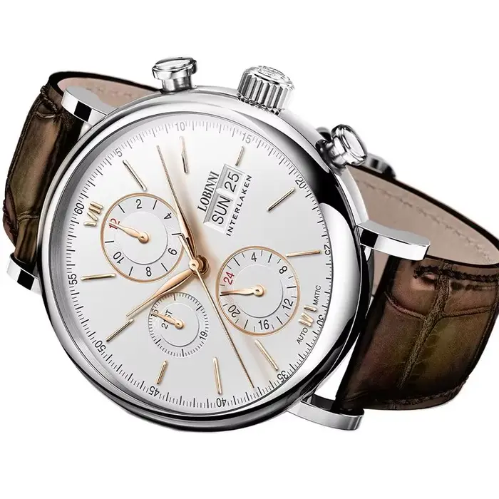Marque de luxe Suisse LOBINSettlement perpétuel calendrier SeaghydrAutomatic mécanique montres pour hommes saphir multifonction L13019-11