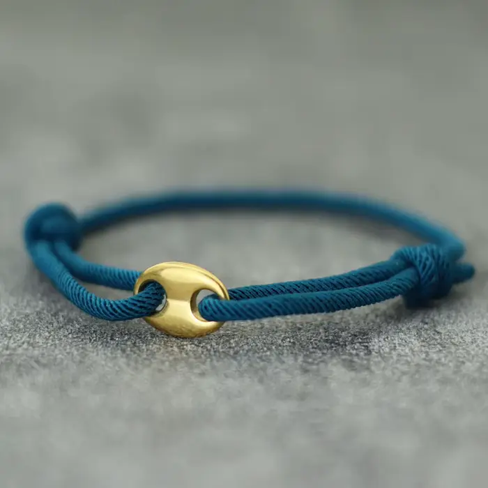 Bracelet homme style punk réglable en fil et acier inoxydable pour hommes occasions spéciales style marin chaîne corde ajustement parfait
