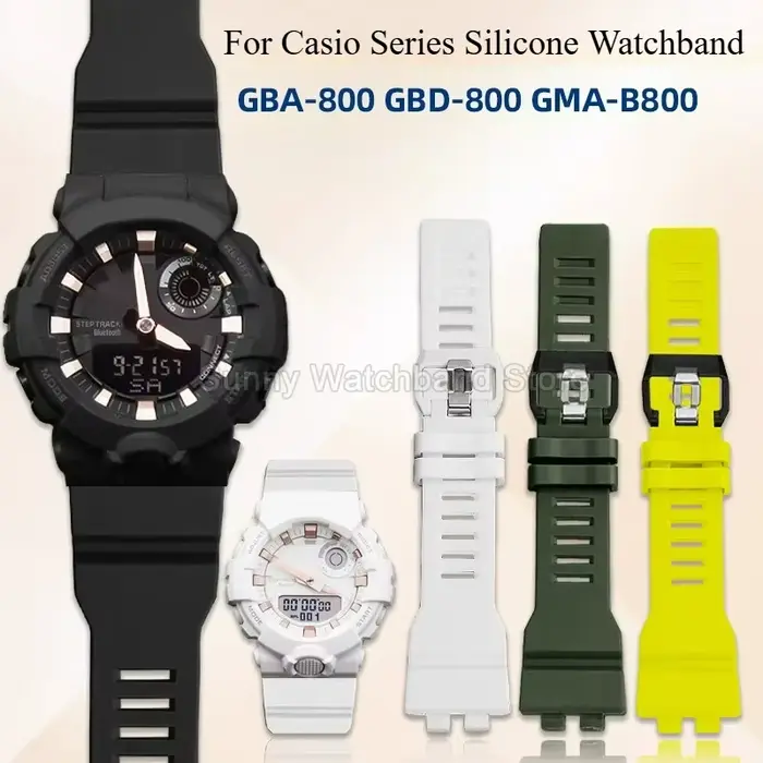 Pour Casio GBA-800 GBD-800 GMA-B800 série Bracelet de montre à la mode doux confortable spécial Silicone