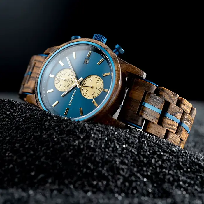 Montre-bracelet en bois pour homme