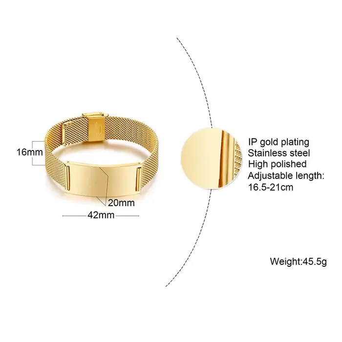 Bracelet personnalisé en acier inoxydable pour Couple