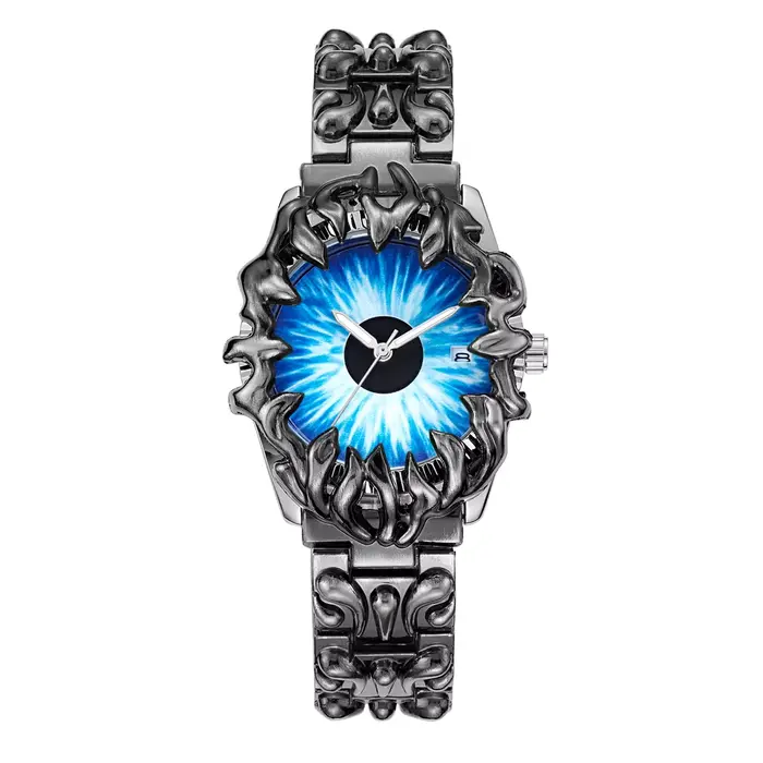Montre à quartz pour homme avec cadran œil-de-chat, montre de style professionnel tendance avec fonc