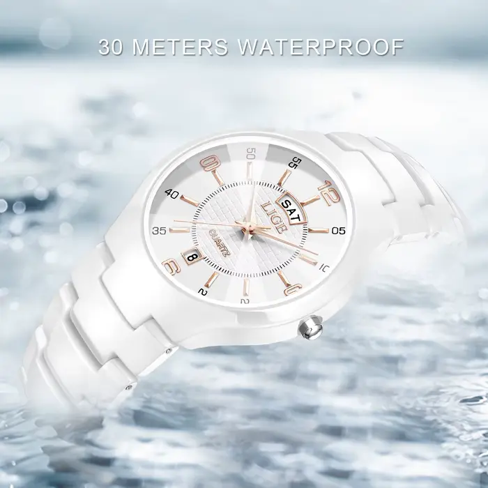 LIGE Nouvelle montre pour femme en céramique