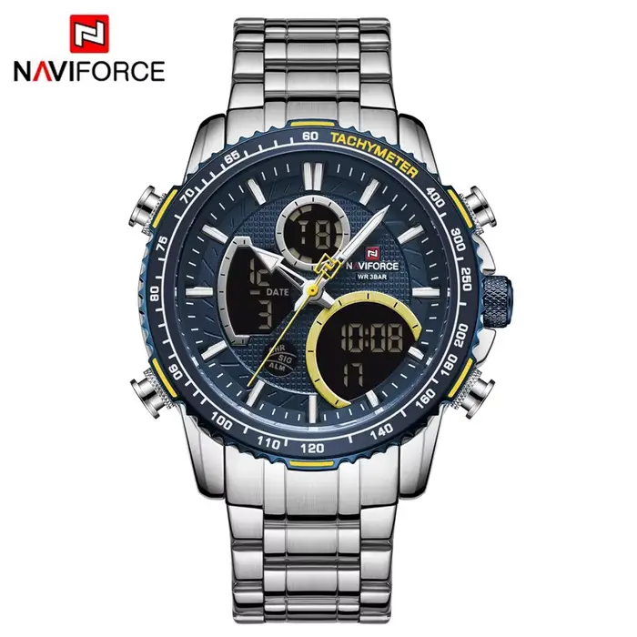 NAVIFORCE – Montre-bracelet de sport à grand cadran pour homme, marque de luxe, chronographe, date, 