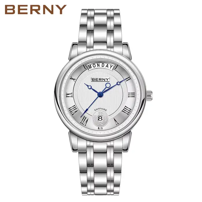 BERNY montre à Quartz pour femmes mouvement VJ45 montre calendrier romain montres saphir bracelet en