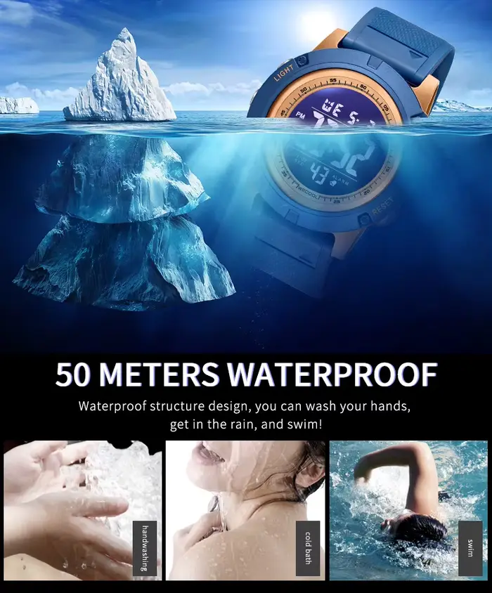 WECOOL W-601 Montre de sport analogique numérique à double affichage pour hommes - Étanche 50M