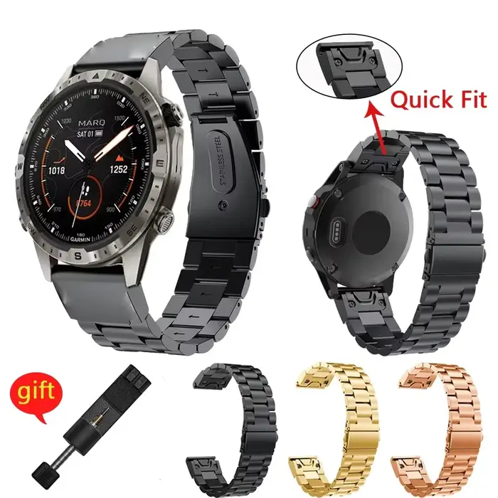 Bracelet de montre en métal pour Garmin Epix Gen 2 Tactix 7X Pro Mk1 Mk2i, Bracelet en acier inoxydable Fenix 6 6X Pro 5 5X 7 22mm 26mm