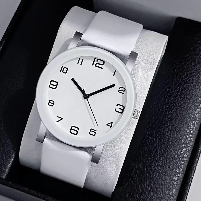 Top marque de luxe hommes montre décontracté en cuir Quartz