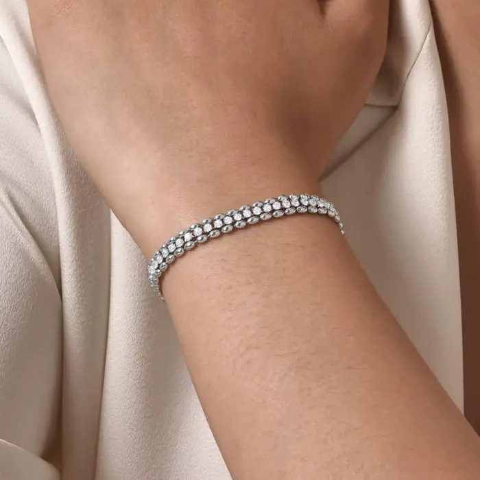 Bracelets à trois couches en acier inoxydable pour femmes