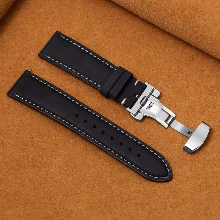 Bracelet de montre en cuir de veau véritable pour Seiko pour bracelet de montre d'affaires Omega 14/