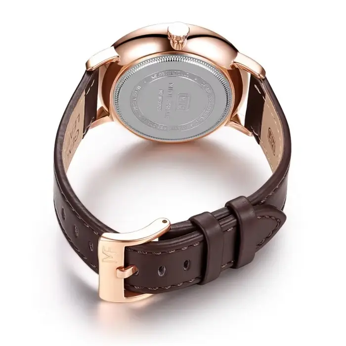 MINIFOCUS MF0052G Montre à quartz en cuir véritable avec cadran