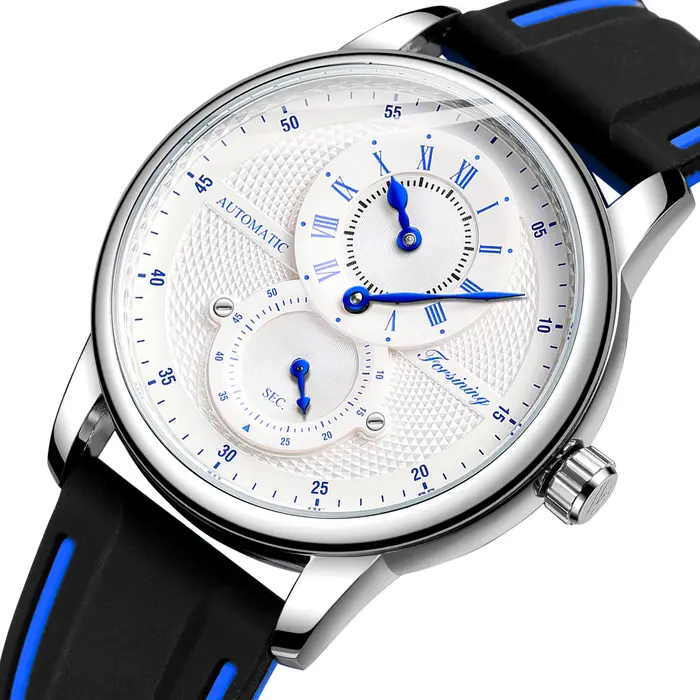 Montre mécanique à double anneau pour hommes et femmes