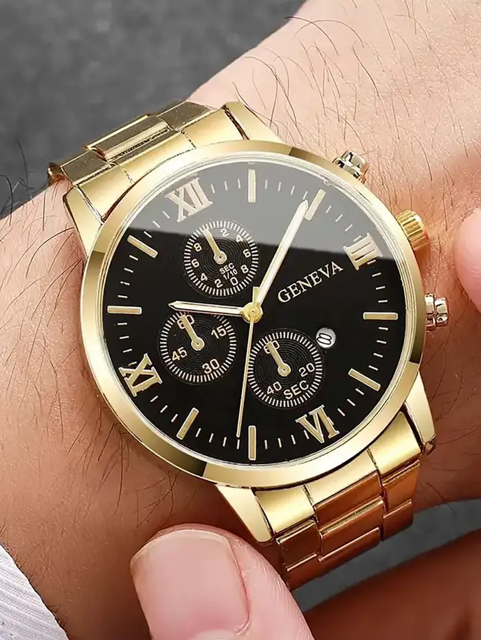 Montre à quartz pour hommes avec fonction calendrier pour un usage quotidien