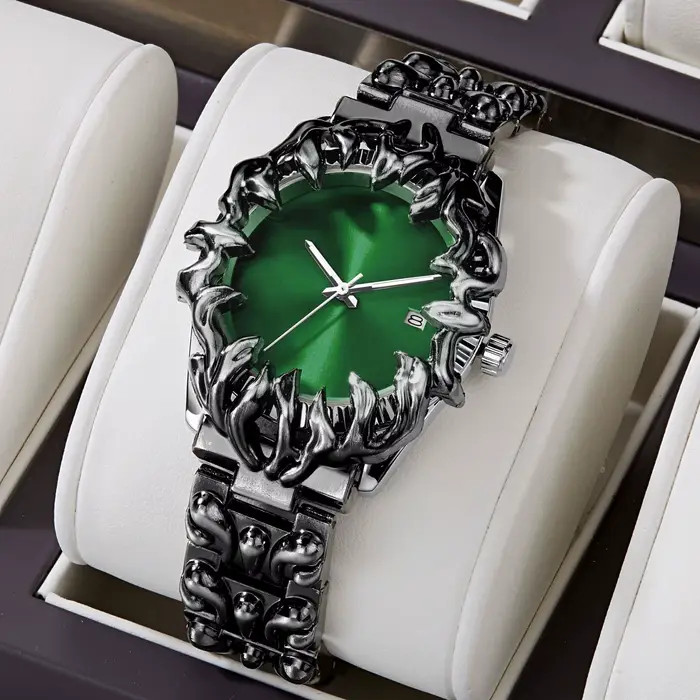 Montres Y2K classiques rétro style griffe en albâtre pour hommes