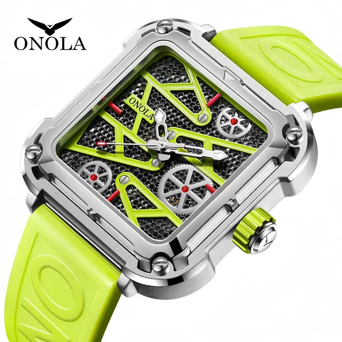 Montre mécanique automatique ONOLA pour homme style vintage luxe modules en or résistant à l'eau occasions spéciales