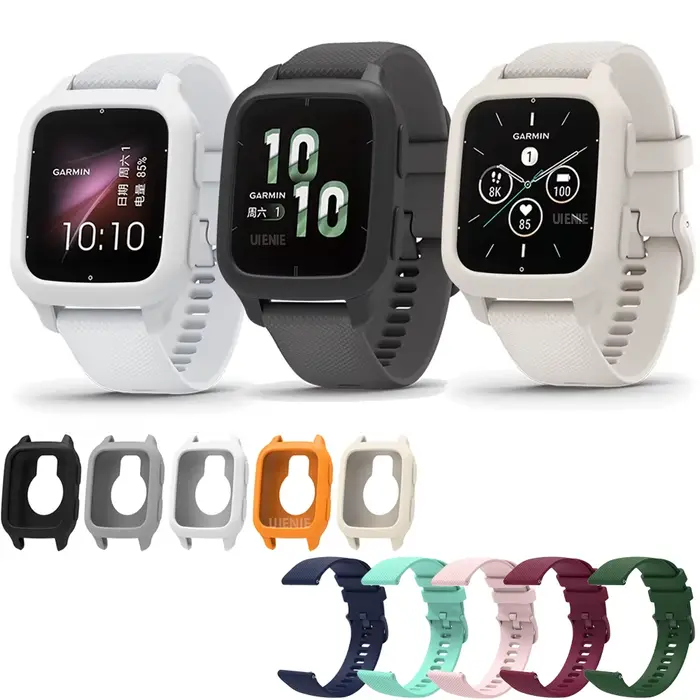 Bracelet de montre en Silicone et étui pour Garmin Venu SQ2