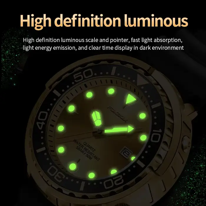 LIGE mode montre en or pour hommes haut de gamme de luxe 50M étanche