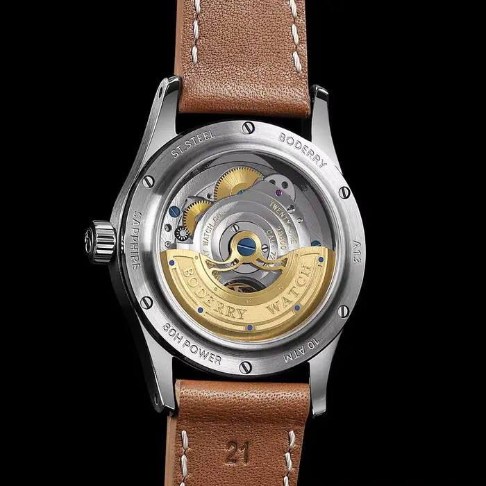 Boderry-Montre mécanique automatique vintage pour homme