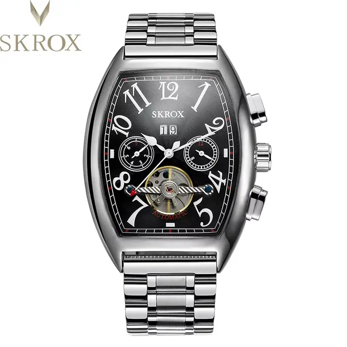 Original Tonneau Tourbillon mouvement automatique homme montre mécanique mâle montres Vintage marques de luxe horloge