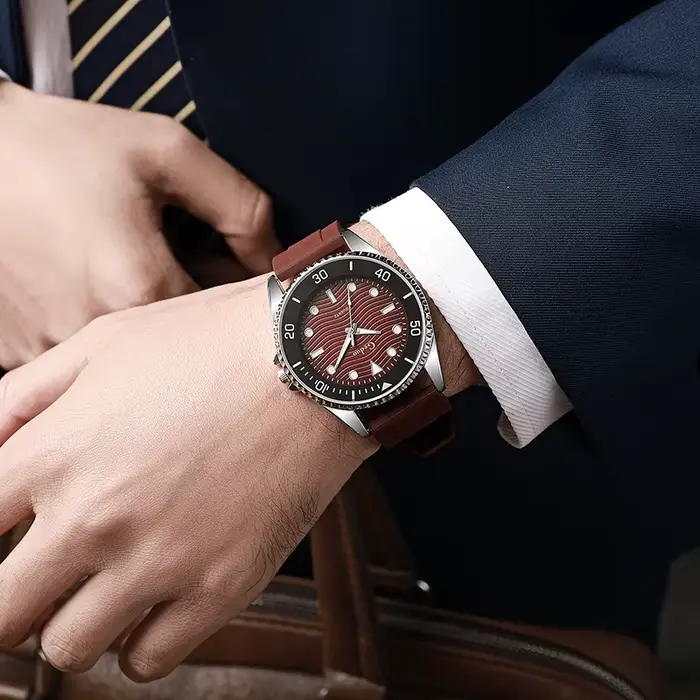 Montre homme silicone quartz décontractée et élégante pour homme, parfait pour activités sportives et sorties décontractées
