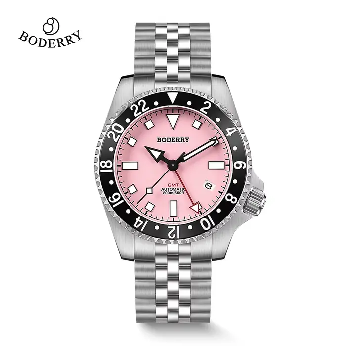 Boderry ADMIRAL GMT montre plongeur montres titane NH34 mouvement 200M étanche montre-bracelet automatique hommes femmes