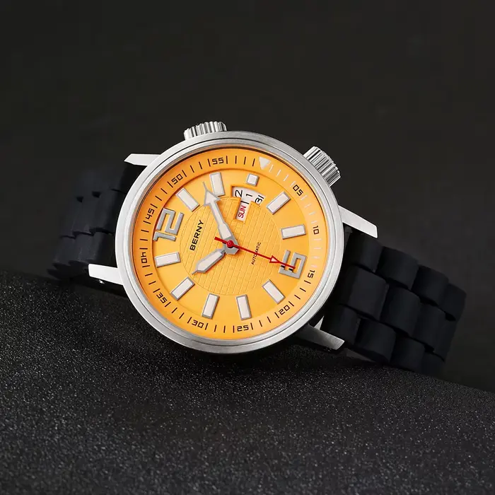 BERNY 20ATM plongeur montre mécanique automatique pour hommes Super lumineux étanche natation plongée montre-bracelet saphir auto-remontage