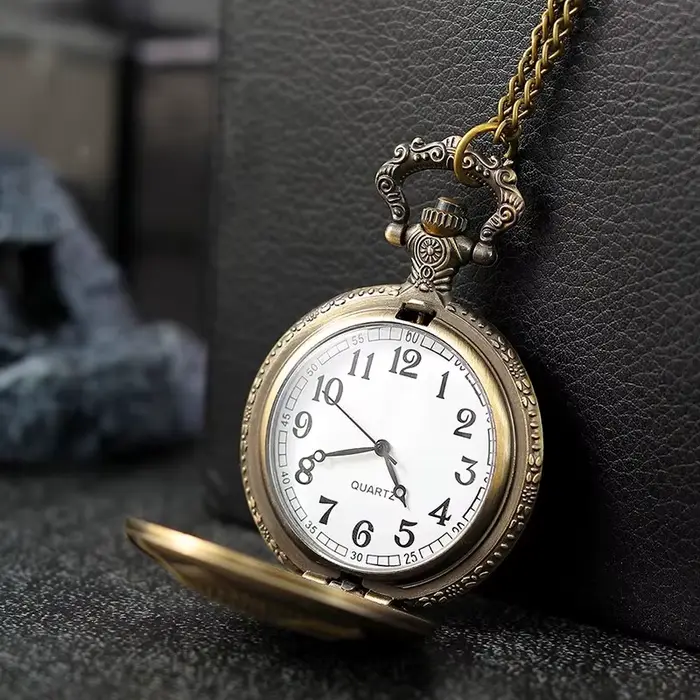 Meilleurs cadeaux montre de poche à Quartz en or de luxe Design poissons collier pendentif
