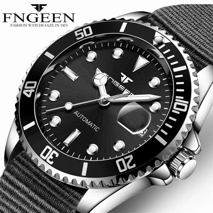BINBOND 9001 montre mécanique entièrement automatique de luxe pour hommes étanche veilleuse précision bande d'acier