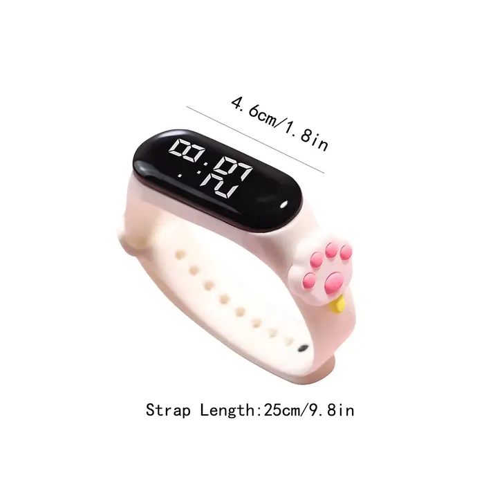 Montre intelligente multicolore pour enfants design numérique bracelet silicone ajustable pour filles et garçons occasions spéciales