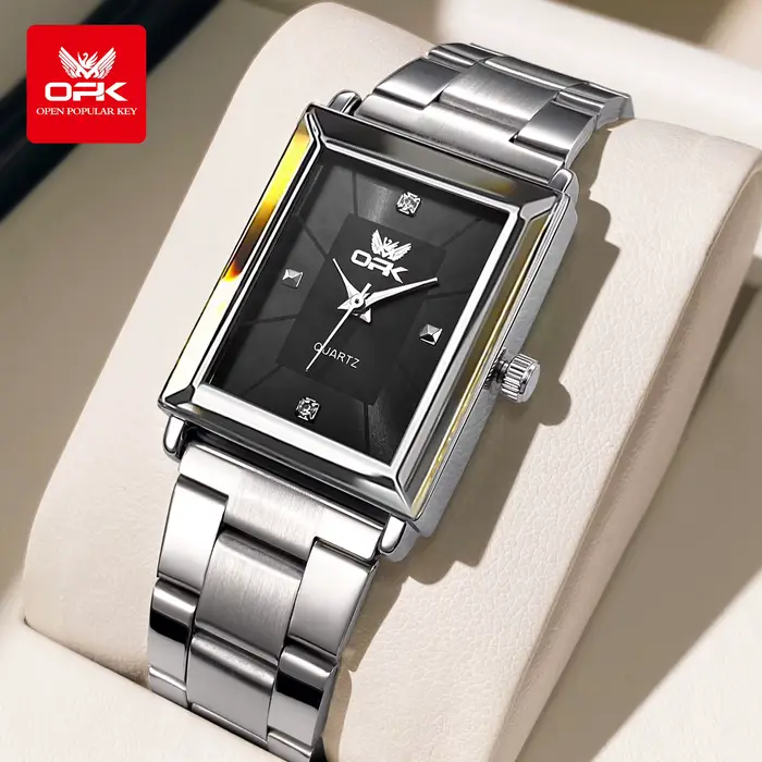 Montre-bracelet OPK 6029 en acier inoxydable avec affichage de la date et résistance à l'eau pour hommes occasions spéciales