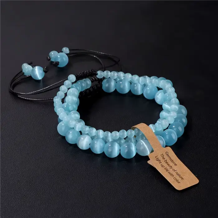 Bracelets minimalistes en Amazonite véritable pour femmes et hommes