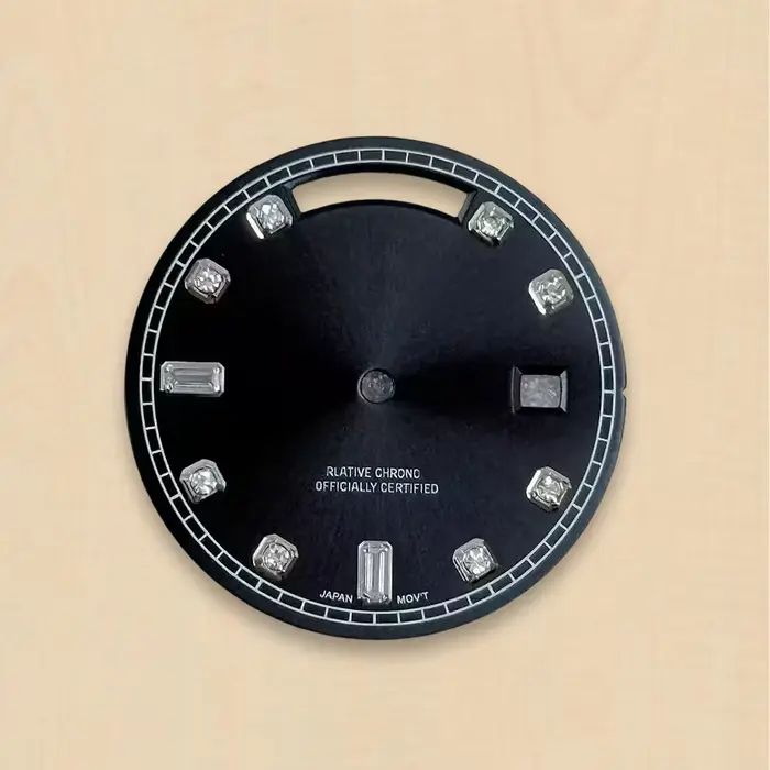 Montre pour homme avec cadran diamanté 31 mm, cadran S, affichage jour et date, compatible avec le m