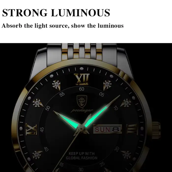 POEDAGAR marque de luxe hommes montres étanche lumineux en cuir Quartz homme montre-bracelet sport décontracté montre