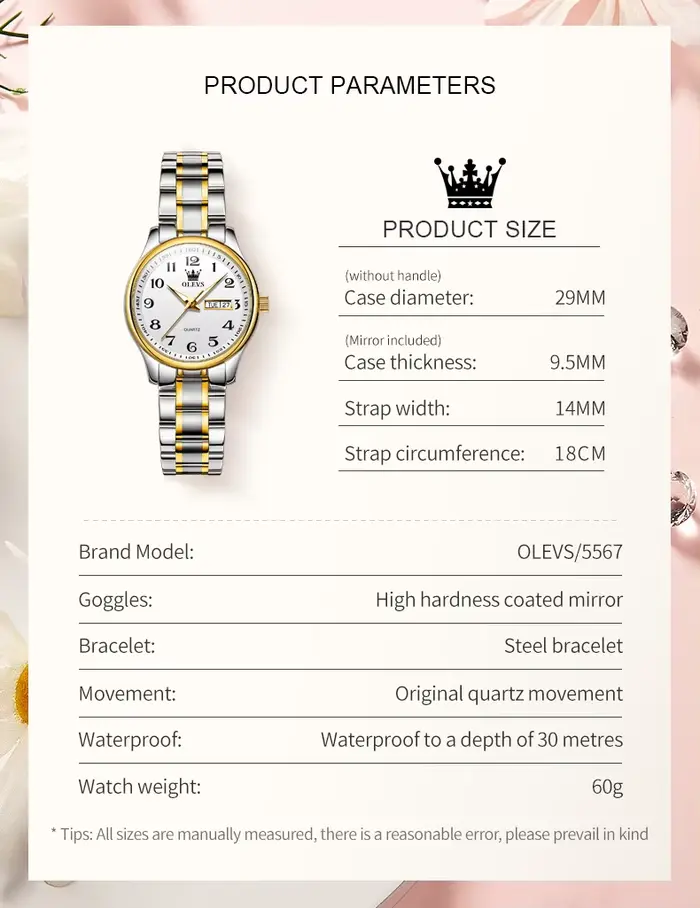 OLEVS 5567 montre pour femme marque de luxe originale en acier inoxydable