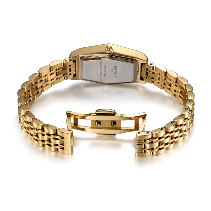 BERNY montres en or pour femmes élégant délicat hexagone dames