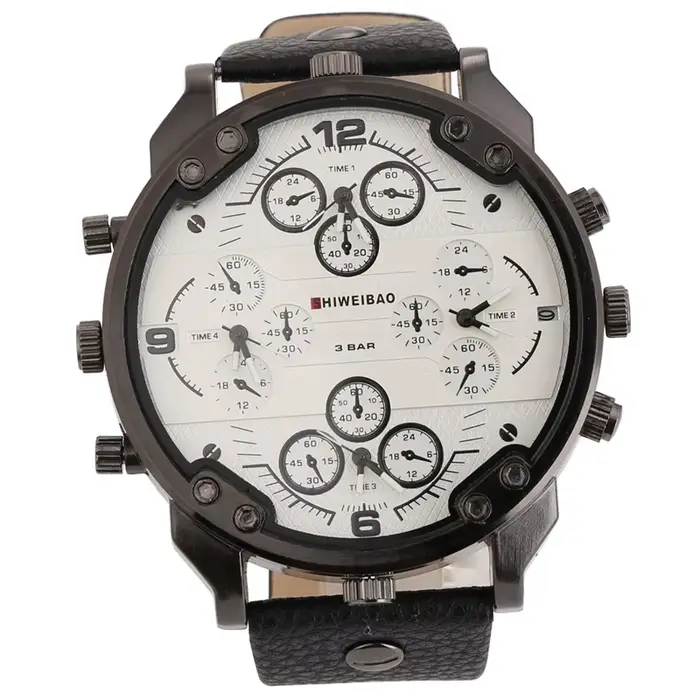 Shiweibao Cool hommes montres haut de gamme montre à Quartz de luxe pour hommes quatre fuseaux horai