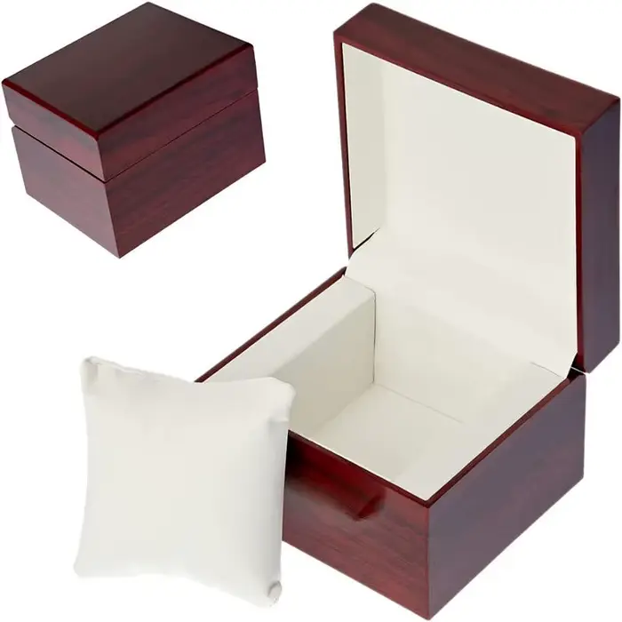 Boîte à montre simple en bois de luxe pour voyage, rangement haut de gamme pour bijoux avec coussin, étui cadeau pour montre-bracelet et bracelet pour homme