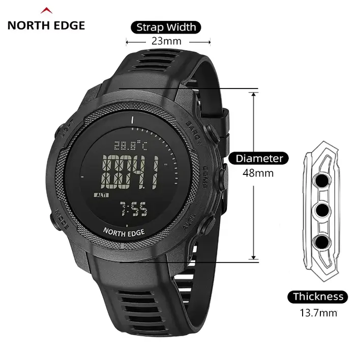 Km TH EDGE VERTICO-Montre numérique pour homme, boîtier en fibre de carbone, montre intelligente de 