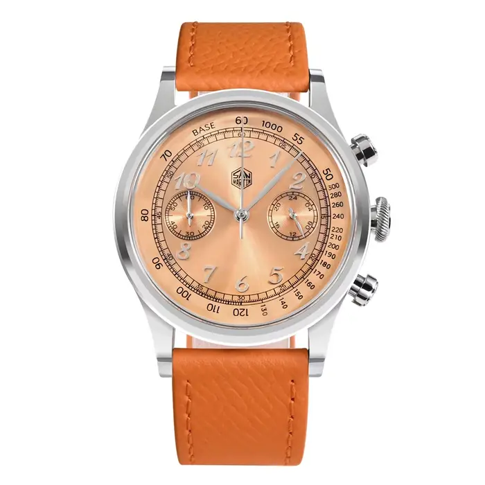 San Martin 38mm VK64 montre à Quartz hommes Vintage chronographe montres robe arabe/romain indices 5