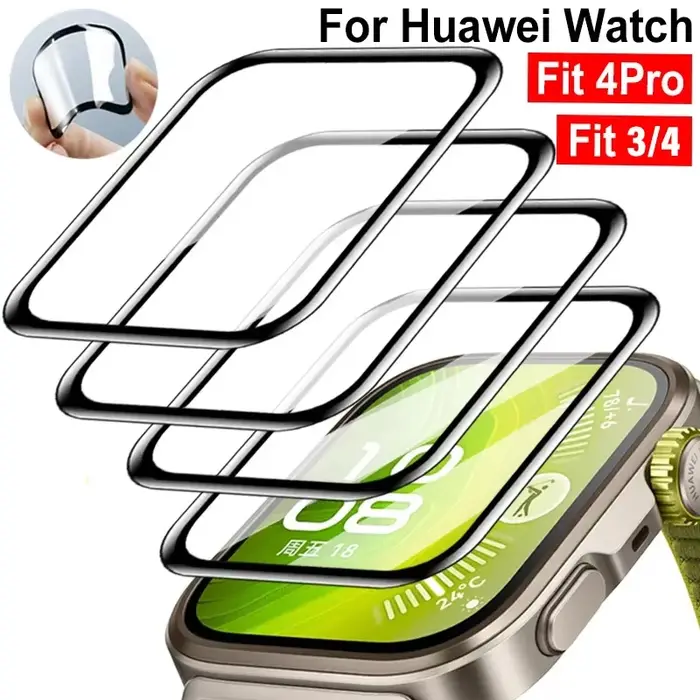Protecteur d'écran pour Huawei Watch Fit 3 4 Incurvé 3D Film de Protection HD Couverture Complète Option Personnalisable Occasions Spéciales